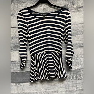 INC medium top stripes ruffled arms
